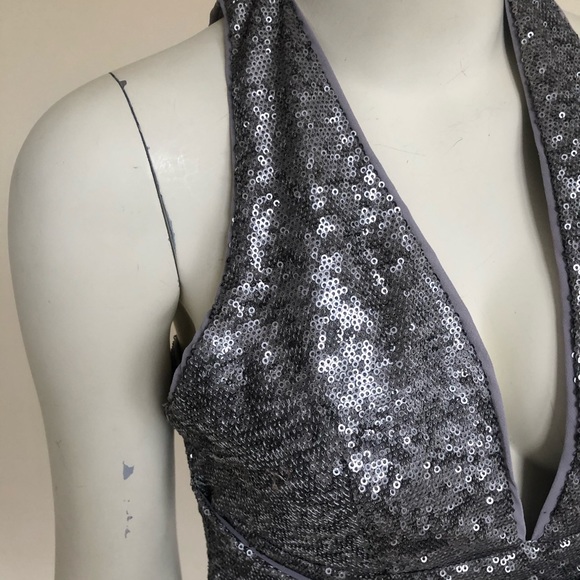 NWT: HARLYN Plunge Neck Sequins Racerback Dress - Picture 4 of 11